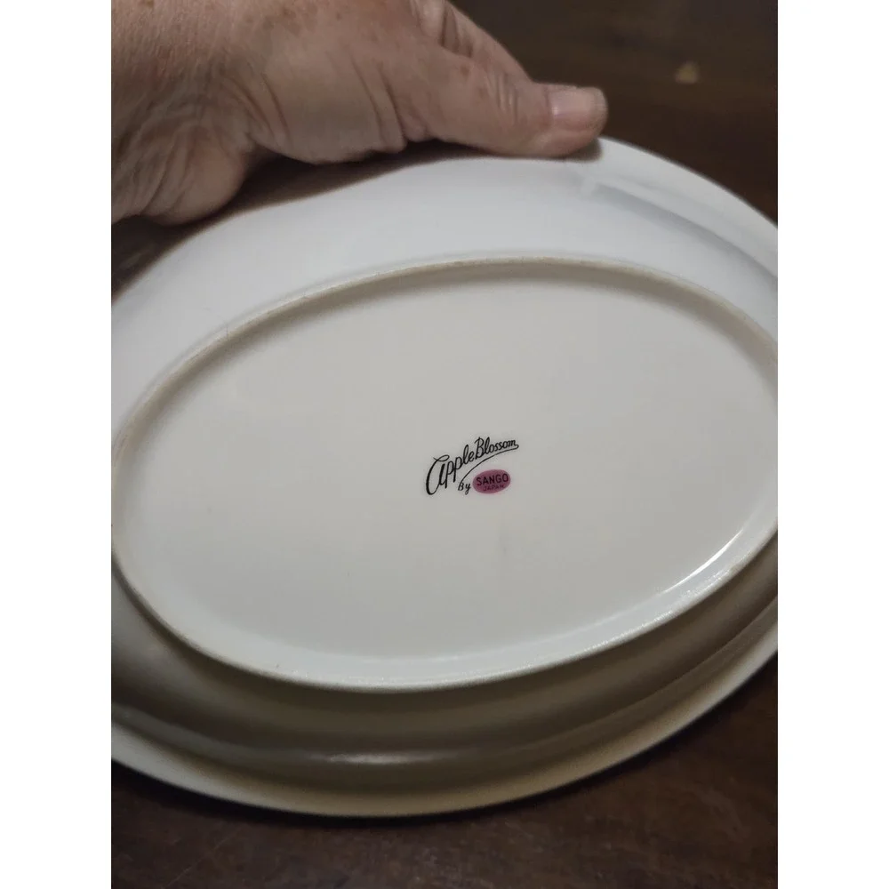 Vintage Sango Japan fine china oval serving Bowl 